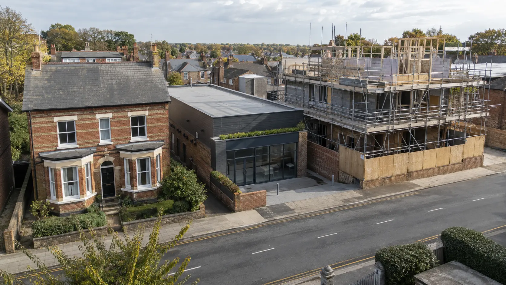 Representative British urban context with residential, commercial and development property