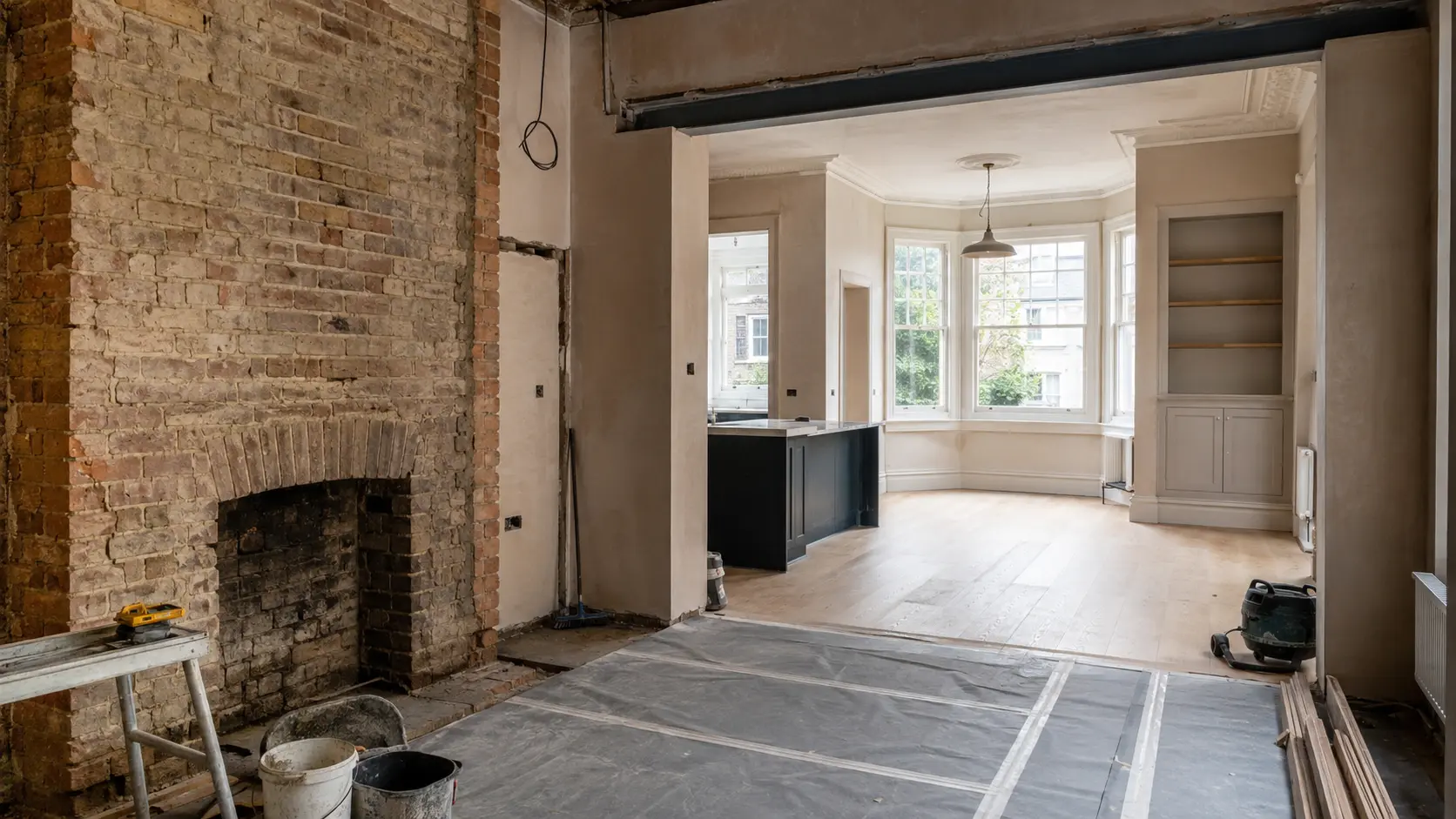 Representative view of a British period home during a considered full refurbishment